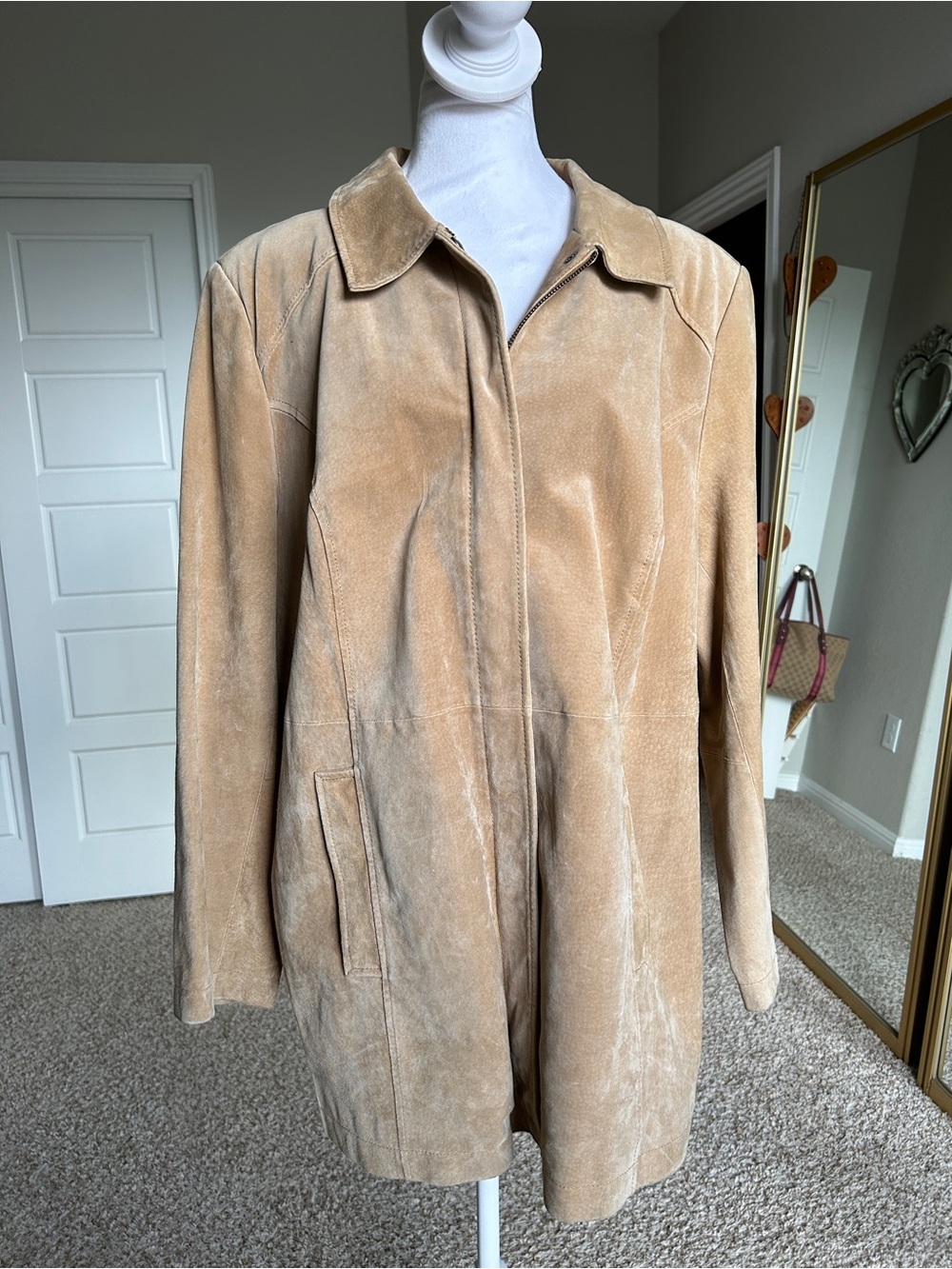 Vintage Cherokee Suede Leather Jacket Coat Tan Women’s Size 20W